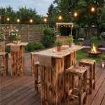 Barhocker Holz rustikal als Mietmöbel für Hochzeiten