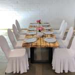 Holzbohlen-Tisch mieten Holzbohlen-Tisch mieten